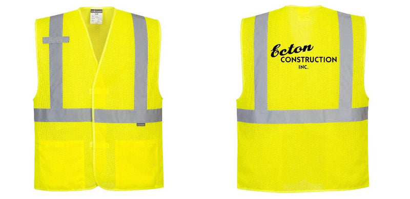 Hi-Vis Yellow Band and Brace Mesh Safety Vest – Lightweight, ANSI Class 2
