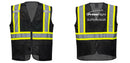 Custom Black Safety Vest Reflective High Visibility with Pockets