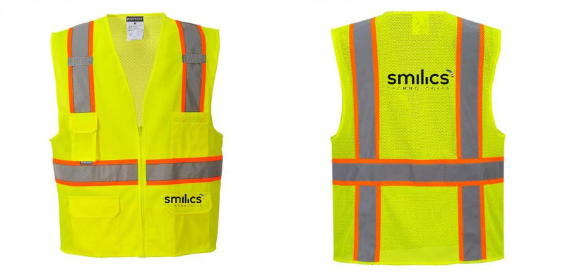Custom Yellow Class 2 Safety Vest with Cooling Mesh Back