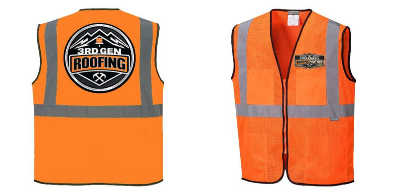 Custom Lightweight High Visibility ORANGE Tampa Mesh Vest