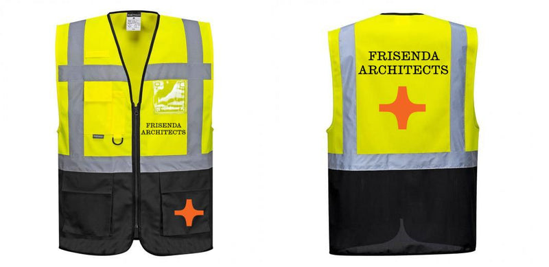 Custom Warsaw Yellow and Black Professional Style Safety Vest