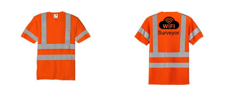 Custom Class 3 Orange Short Sleeve Double Reflective Tape Snag-Resistant T-Shirt