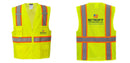 Custom Yellow Class 2 Safety Vest with Cooling Mesh Back
