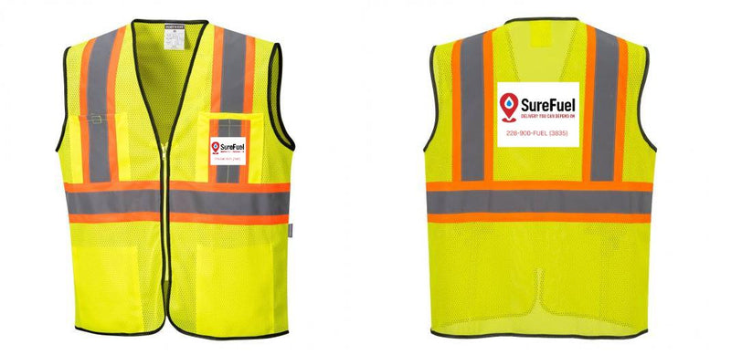 Custom Yellow Mesh Class 2 Reflective Safety Vest with Pockets