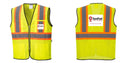 Custom Yellow Mesh Class 2 Reflective Safety Vest with Pockets
