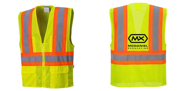 Custom Hi-Vis Yellow Contrast Mesh Safety Vest – ANSI Class 2