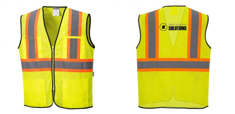 Mesh Class 2 Safety Vest with Pockets Hi Vis Reflective