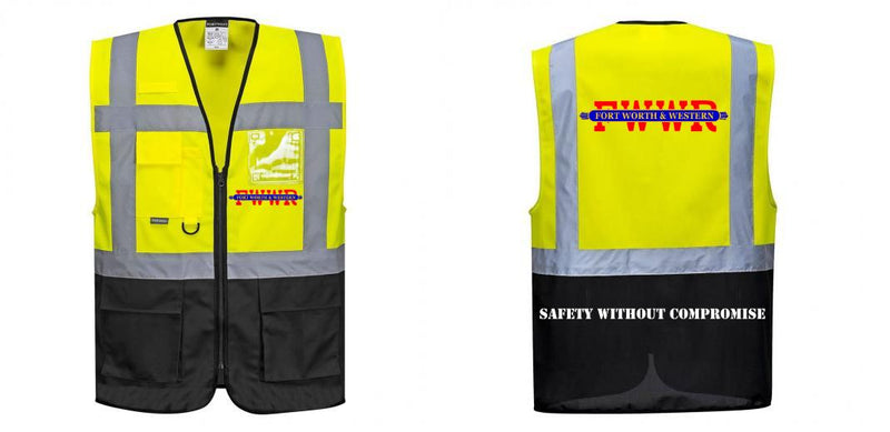 Custom Warsaw Yellow and Black Professional Style Safety Vest