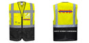 Custom Warsaw Yellow and Black Professional Style Safety Vest