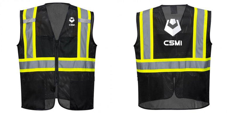 Black Safety Vest | Reflective High Visibility with Pockets