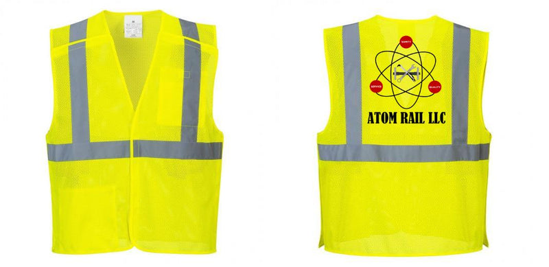 Custom Breakaway Class 2 Yellow Safety Vest Hi-Vis Reflective Breathable Mesh