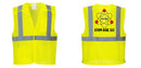 Custom Breakaway Class 2 Yellow Safety Vest Hi-Vis Reflective Breathable Mesh