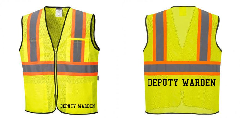 Custom Yellow Mesh Class 2 Reflective Safety Vest with Pockets
