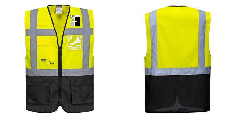 Custom Warsaw Yellow and Black Professional Style Safety Vest