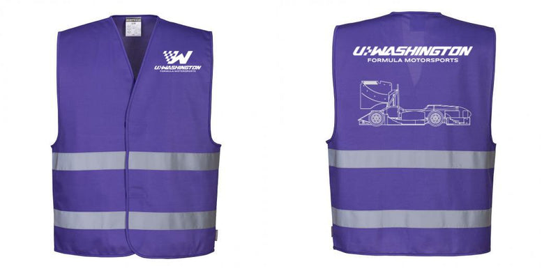 Custom PURPLE Work and Event Style Safety Reflective Vest