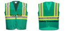 Custom Green Safety Vest Reflective High Visibility with Pockets