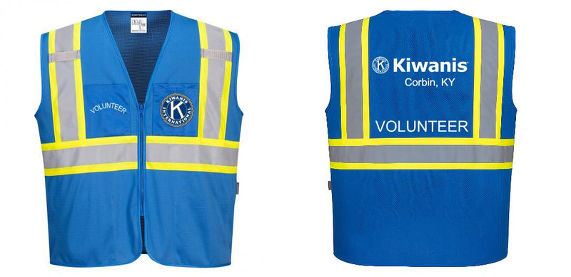 Custom Royal Blue Safety Vest Reflective High Visibility with Pockets