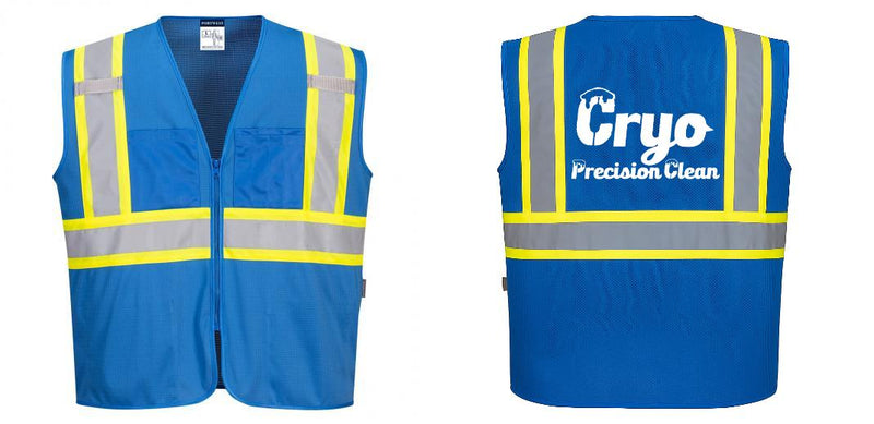Custom Royal Blue Safety Vest Reflective High Visibility with Pockets