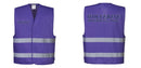 Custom PURPLE Work and Event Style Safety Reflective Vest