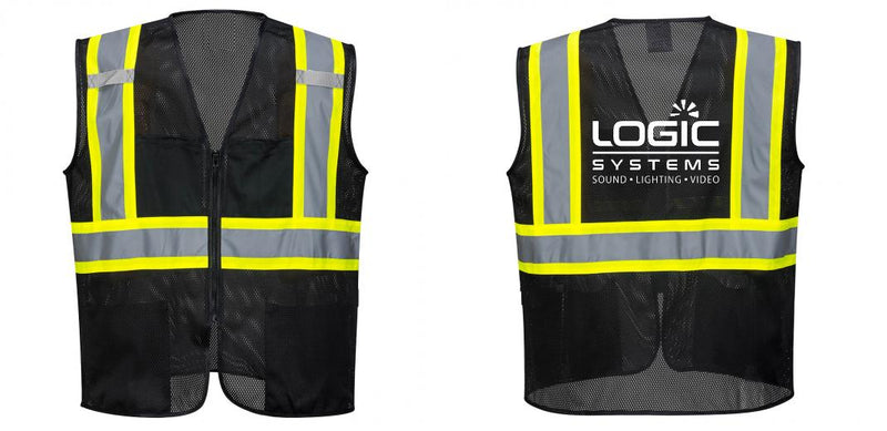 Black Safety Vest | Reflective High Visibility with Pockets