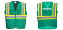 Custom Green Safety Vest Reflective High Visibility with Pockets