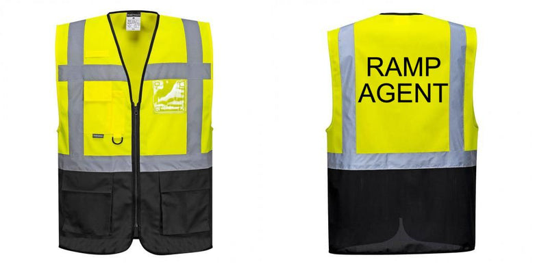 Custom Warsaw Yellow and Black Professional Style Safety Vest