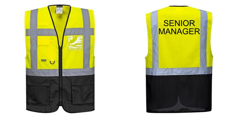 Custom Warsaw Yellow and Black Professional Style Safety Vest