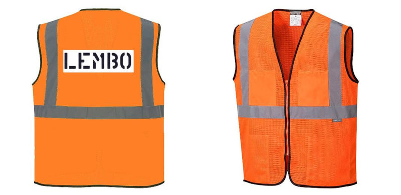 Custom Lightweight High Visibility ORANGE Tampa Mesh Vest