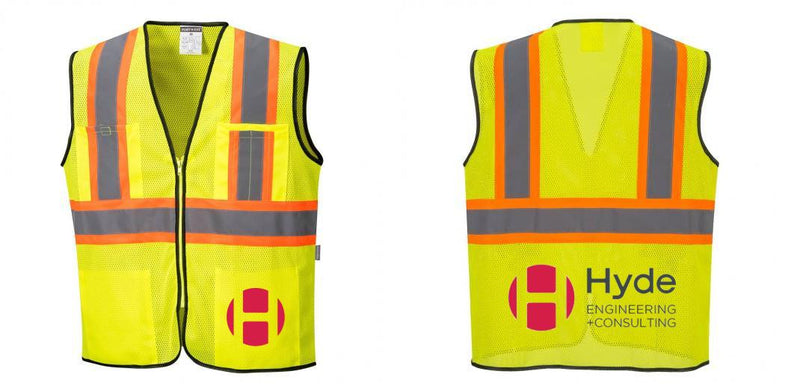 Custom Yellow Mesh Class 2 Reflective Safety Vest with Pockets