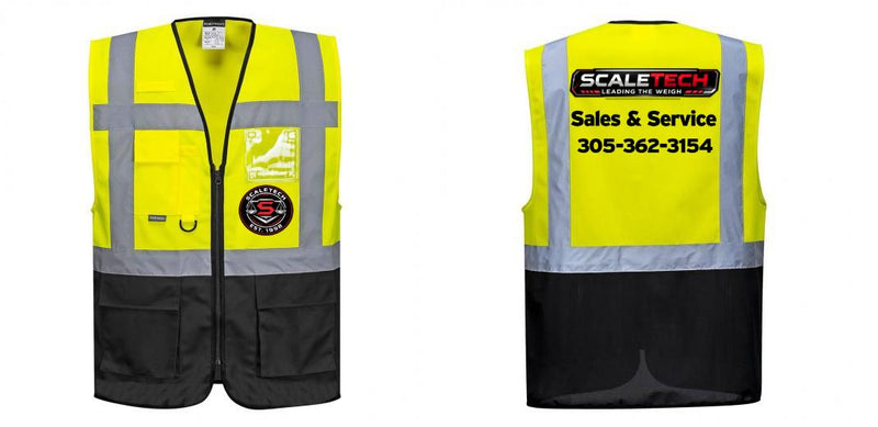 Custom Warsaw Yellow and Black Professional Style Safety Vest