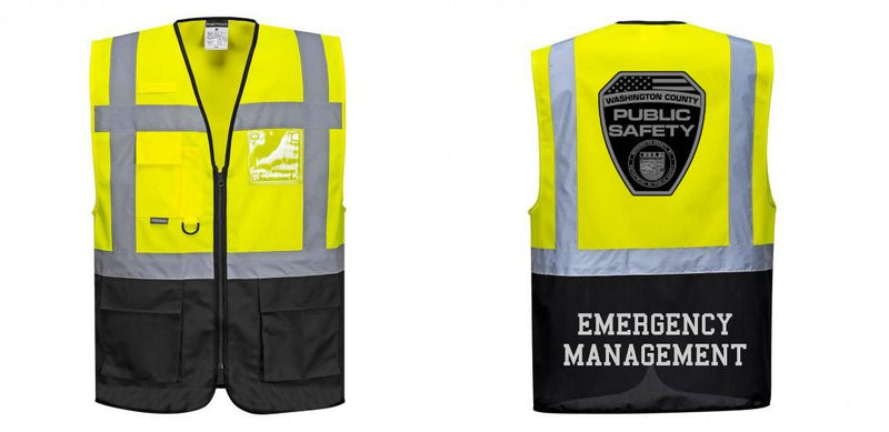 Custom Warsaw Yellow and Black Professional Style Safety Vest