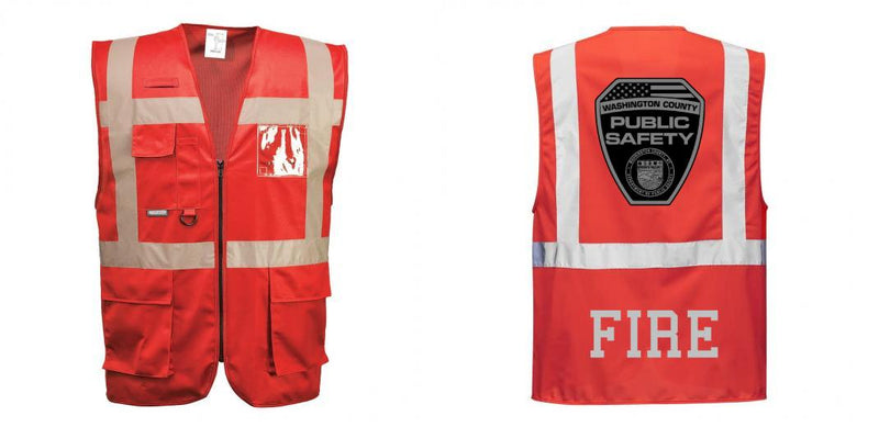 Custom RED Professional Executive Style Safety Vest