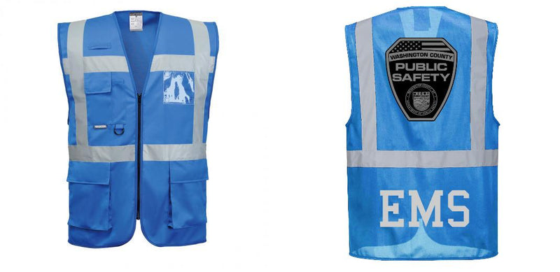 Custom ROYAL BLUE Professional Executive Style Safety Vest