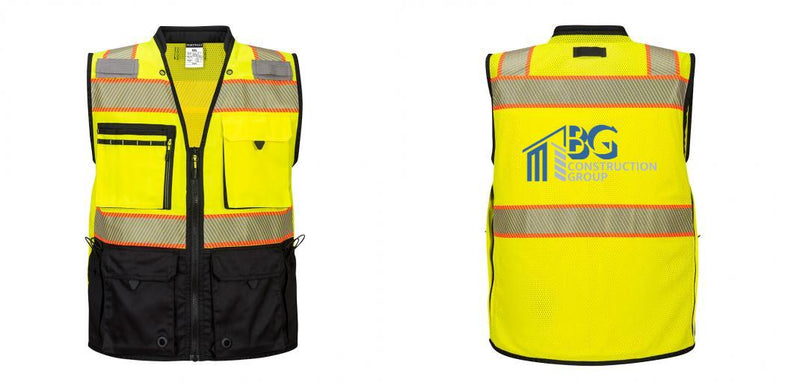 Custom Premium Two-toned Surveyor Safety Vest with Segmented Tape