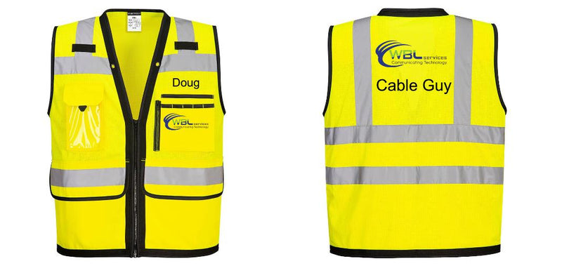 Custom Heavy Duty Hi-Vis Surveyor Vest