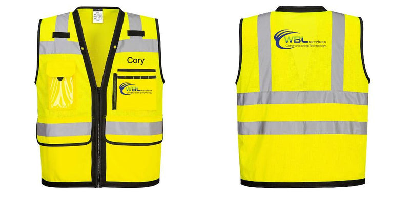 Custom Heavy Duty Hi-Vis Surveyor Vest