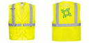 Custom Hi-Vis Yellow Safety Vest – Mesh, Reflective, Zipper Front, ANSI Class 2