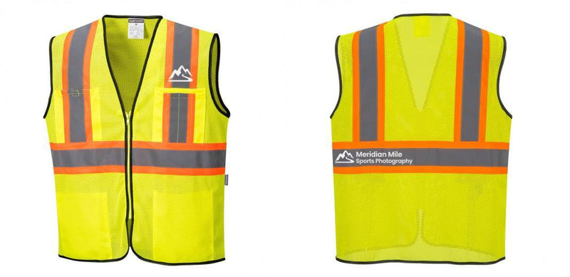Custom Yellow Mesh Class 2 Reflective Safety Vest with Pockets