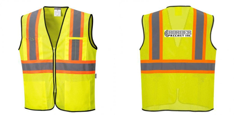 Mesh Class 2 Safety Vest with Pockets Hi Vis Reflective