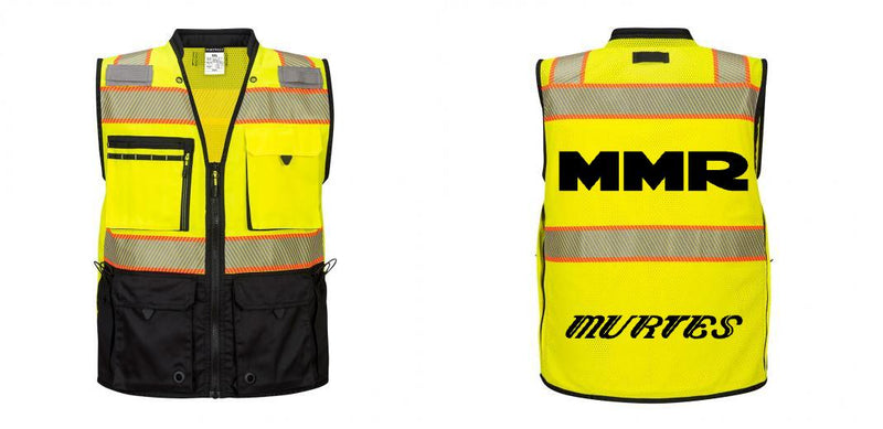 Custom Premium Two-toned Surveyor Safety Vest with Segmented Tape