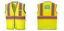Custom Yellow Mesh Class 2 Reflective Safety Vest with Pockets