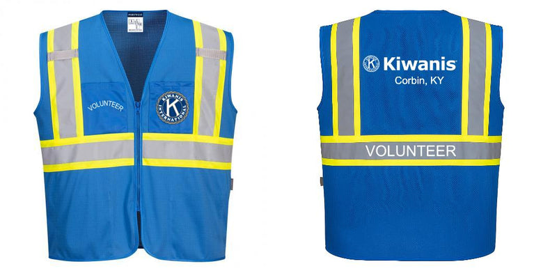 Custom Royal Blue Safety Vest Reflective High Visibility with Pockets
