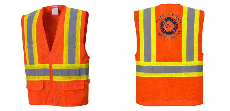 Custom Hi-Vis Orange Contrast Mesh Safety Vest – ANSI Class 2