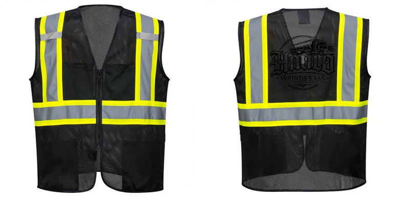 Black Safety Vest | Reflective High Visibility with Pockets