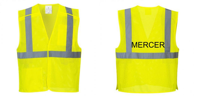 Custom Breakaway Class 2 Yellow Safety Vest Hi-Vis Reflective Breathable Mesh