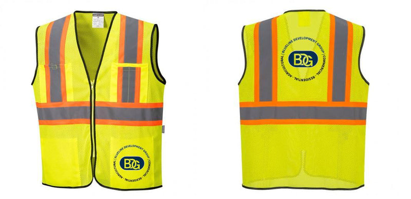 Custom Yellow Mesh Class 2 Reflective Safety Vest with Pockets