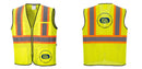 Custom Yellow Mesh Class 2 Reflective Safety Vest with Pockets