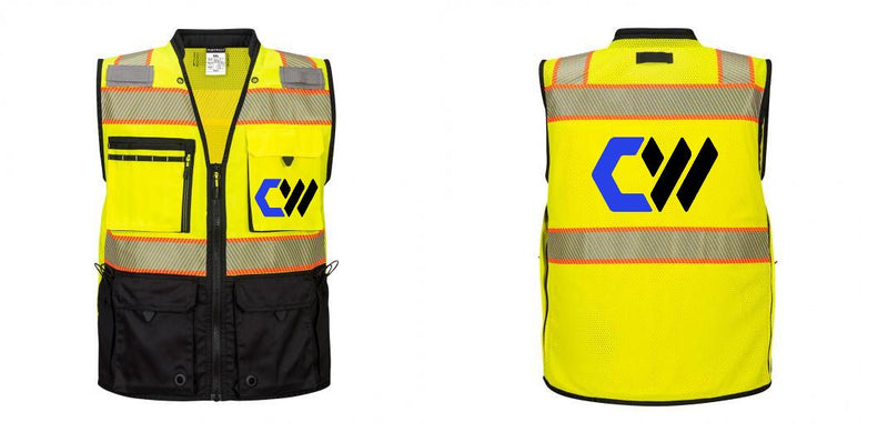 Custom Premium Two-toned Surveyor Safety Vest with Segmented Tape