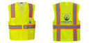 Custom Yellow Class 2 Safety Vest with Cooling Mesh Back