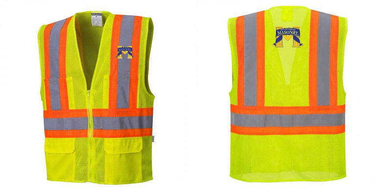 Custom Hi-Vis Yellow Contrast Mesh Safety Vest – ANSI Class 2